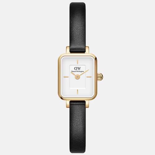 Collection Quadro Montre Femme Daniel Wellington Cuir véritable Noir DW.DW00100729