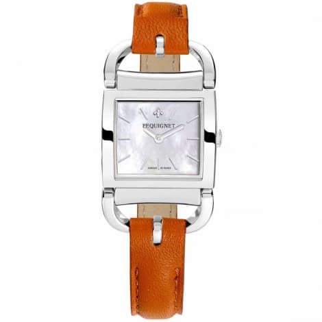 Pequignet E. Montre Pequignet Attellage Quartz - Cadran Nacre Blanc - Bracelet Noir - 5894503/1