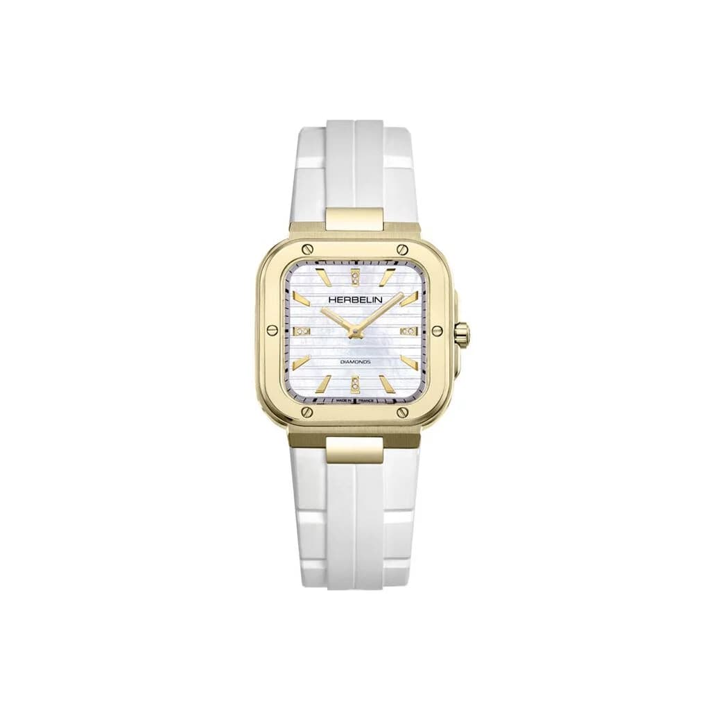 Michel Herbelin Montre Herbelin Cap Camarat Square nacre et diamants Femme Quartz Diamants - 17546P1N89CW