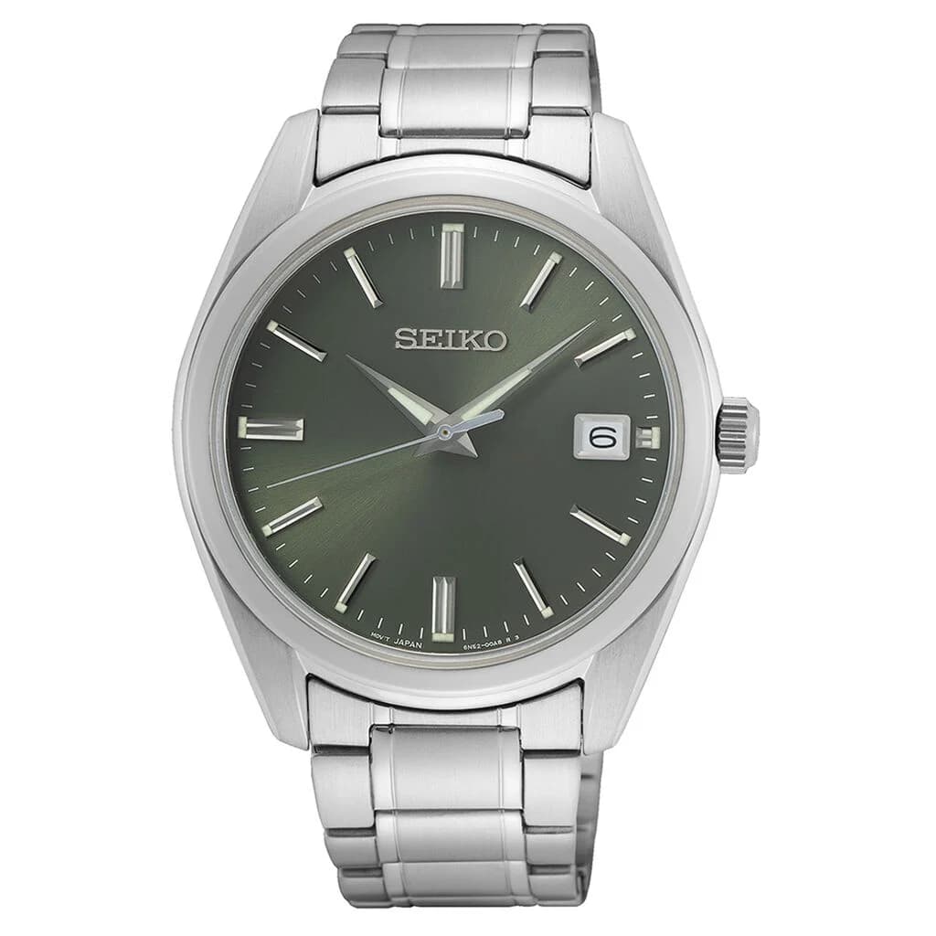 Seiko Classique — cadran vert bracelet acier
