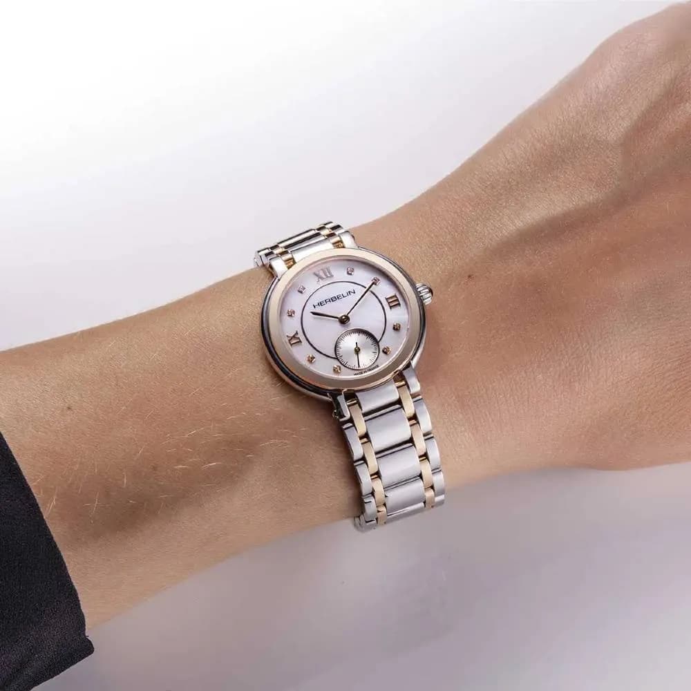 Michel Herbelin Montre Michel Herbelin Galet Acier inoxydable PVD or rose 31.5 mm - 10630BTR59