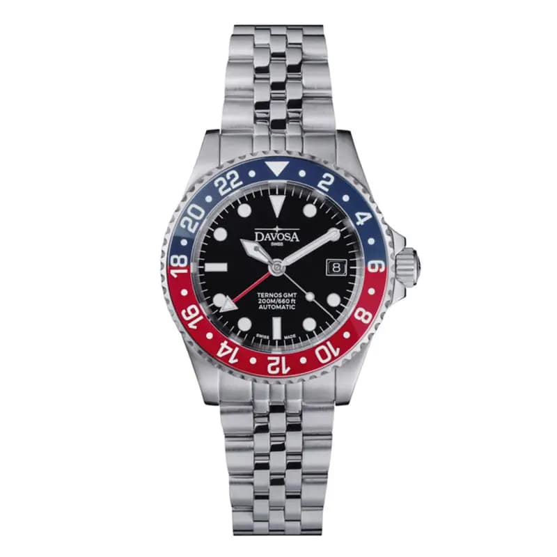Davosa Montre Ternos Diver GMT Lunette bleue et rouge