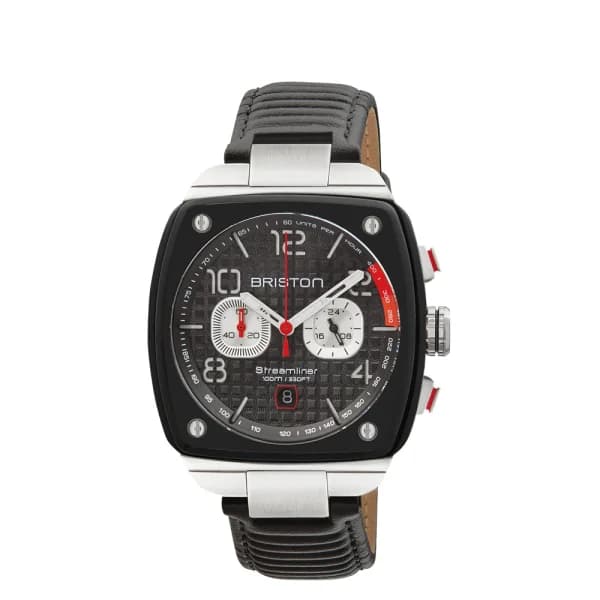 Briston Montre Briston Streamliner Urban Acier &amp; Acétate Cadran Noir 42 mm