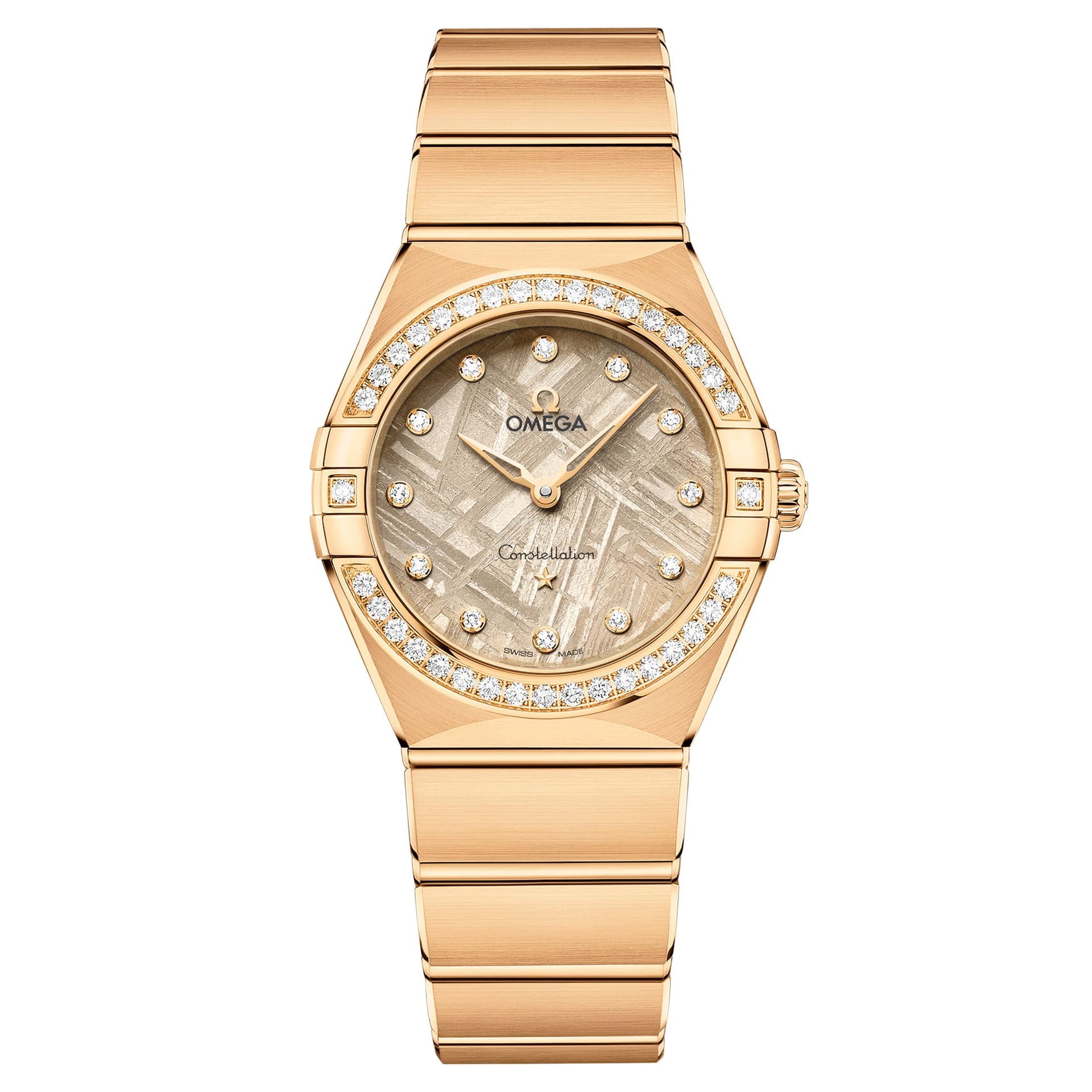 Omega Montre Omega Constellation Météorite Or Jaune quartz cadran lin bracelet or jaune 28 mm