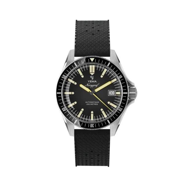 Yema Montre Yema Navygraf Heritage Cadran Noir Bracelet Caoutchouc