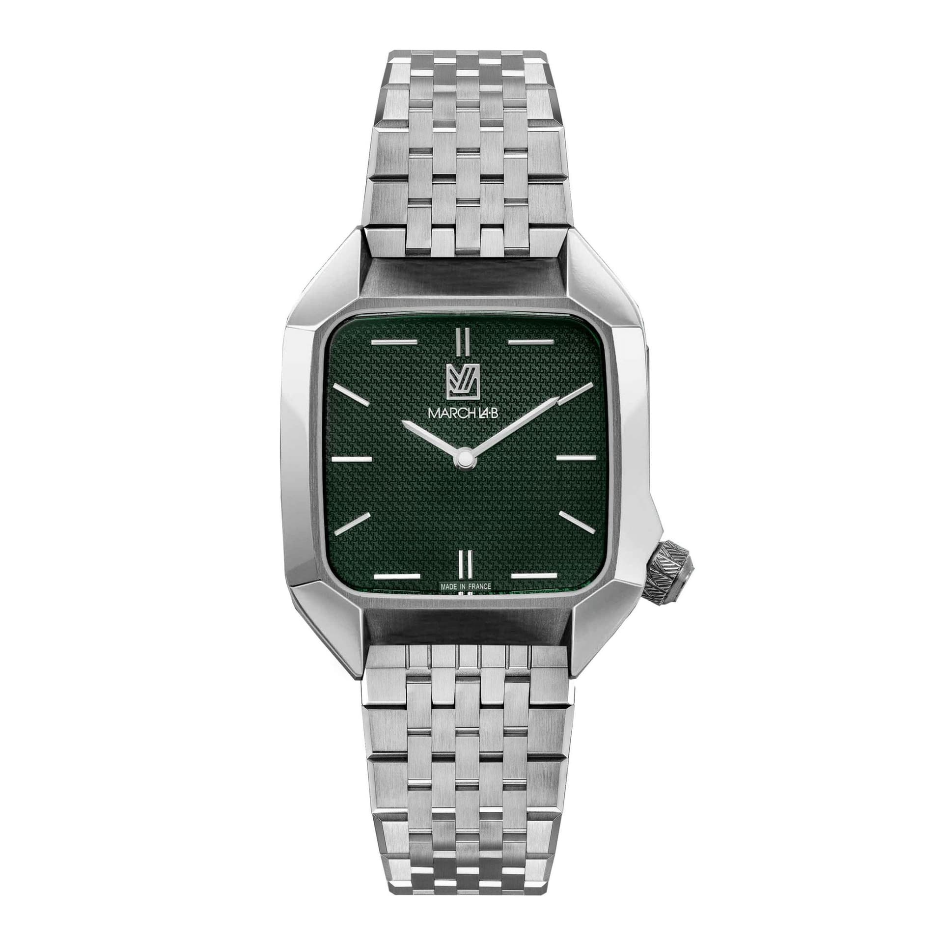 March LA.B Montre March LA.B AM2 XS Mécanique Grall acier cadran vert bracelet acier 32 mm