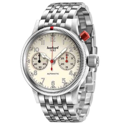 Hanhart Montre Hanhart Pioneer MK1 off-white Automatique diamètre 40 mm- 714.200-6428