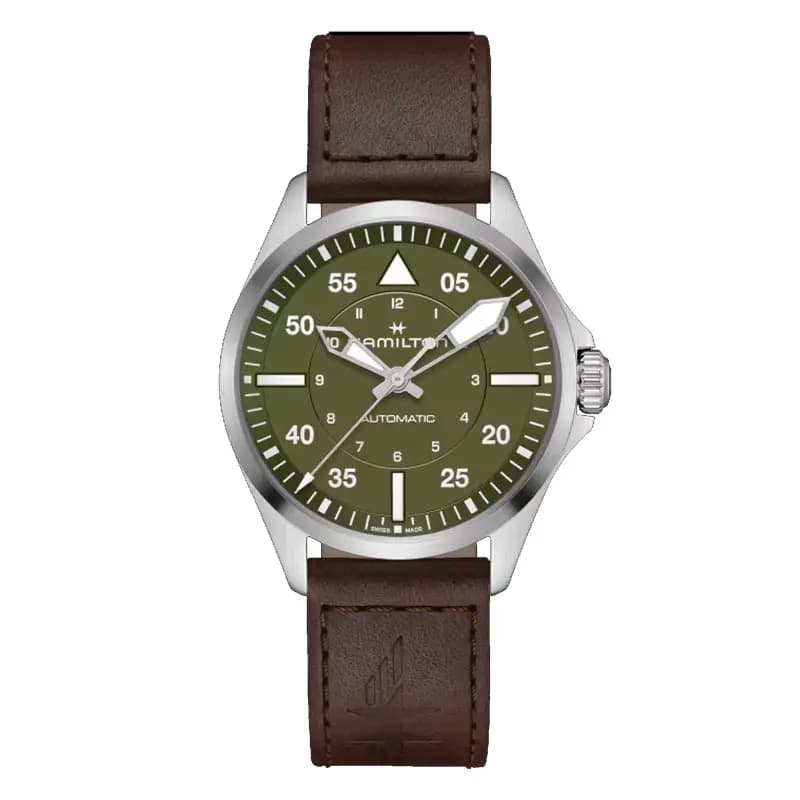 Hamilton Montre Hamilton Khaki Aviation Pilot Auto 39mm Cadran Vert