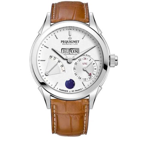 Pequignet Montre Pequignet Rue Royale GMT Automatique Cadran Blanc - 9010933-AG