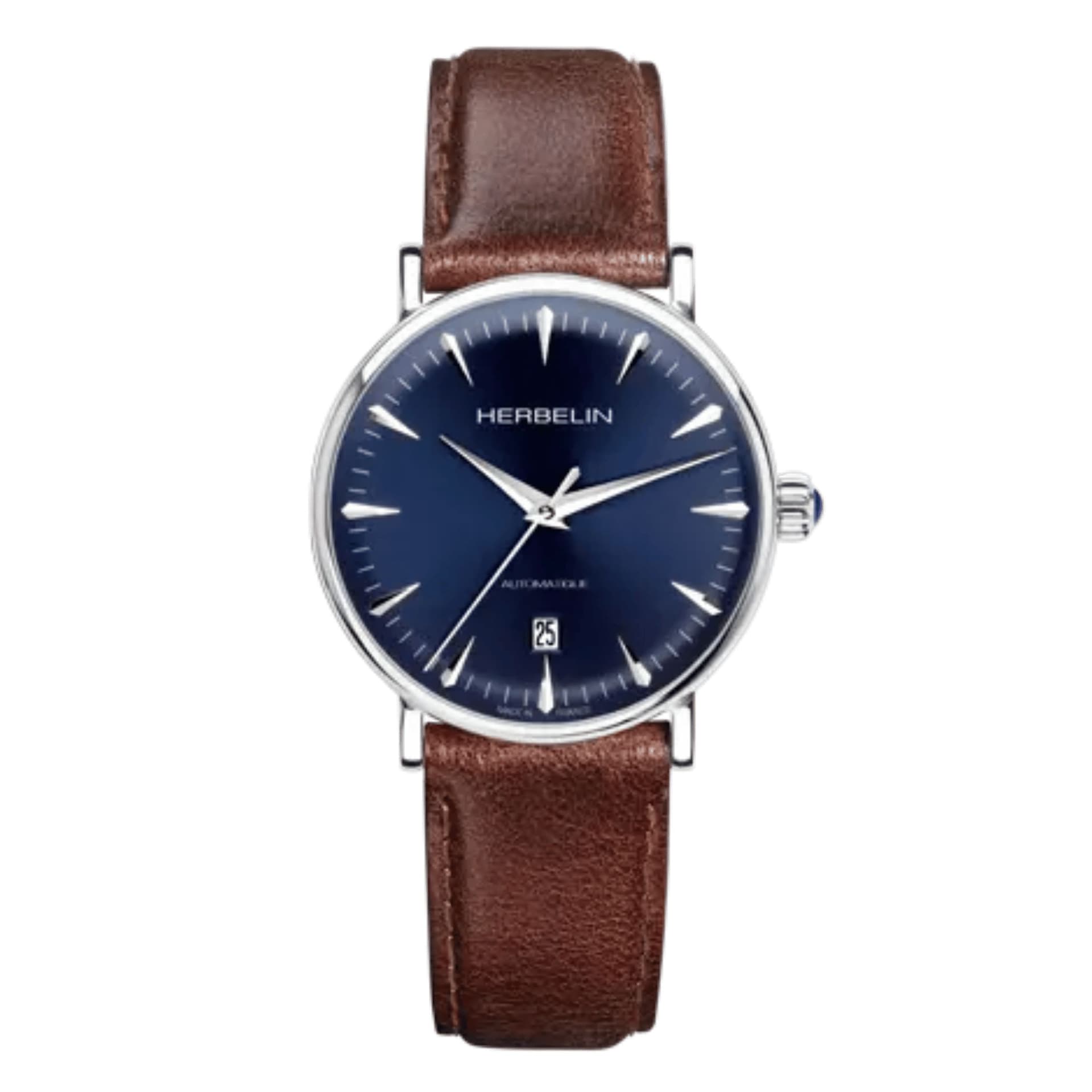 Michel Herbelin Montre Herbelin Inspiration Automatique Cadran Bleu Bracelet Cuir - 1647AP15BR