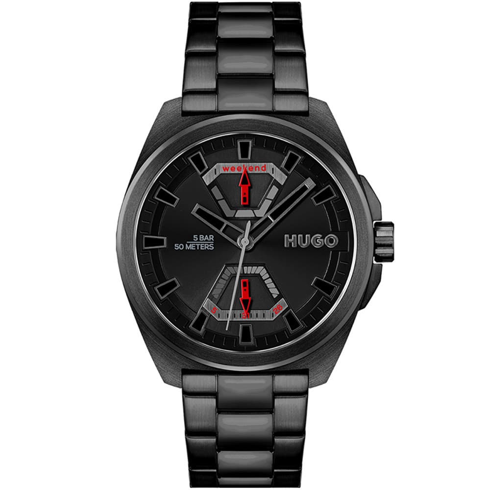 Hugo Montre Hugo en Acier Noir