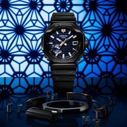 Casio MR-G MRG-B2100 — cadran bleu