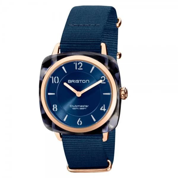 Briston Montre Briston Clubmaster Chic Acétate Bracelet Nato Bleu Nuit