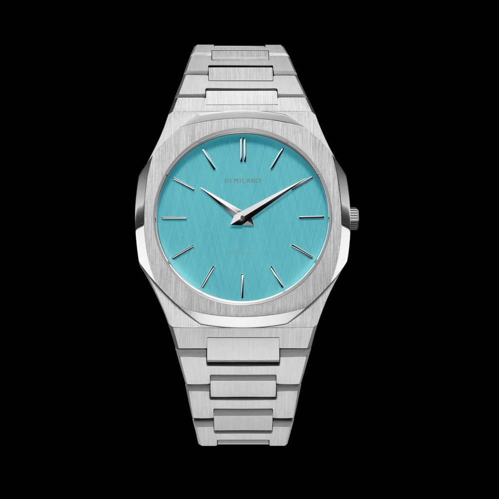 D1 Milano Montre quartz Homme Ultra thin Bleu clair