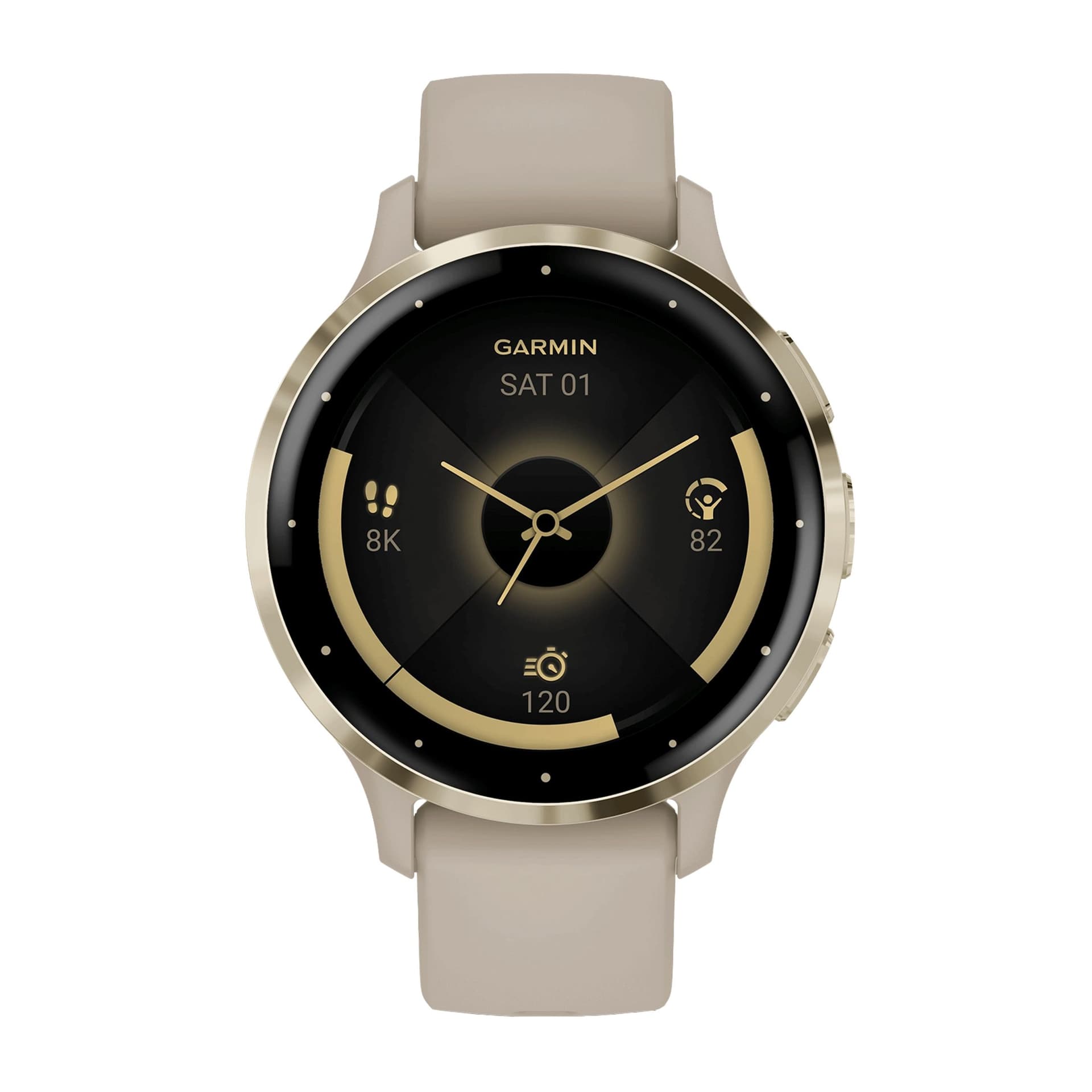 Garmin Montre connectée Garmin Venu 3S Soft Gold bracelet silicone lin 41 mm