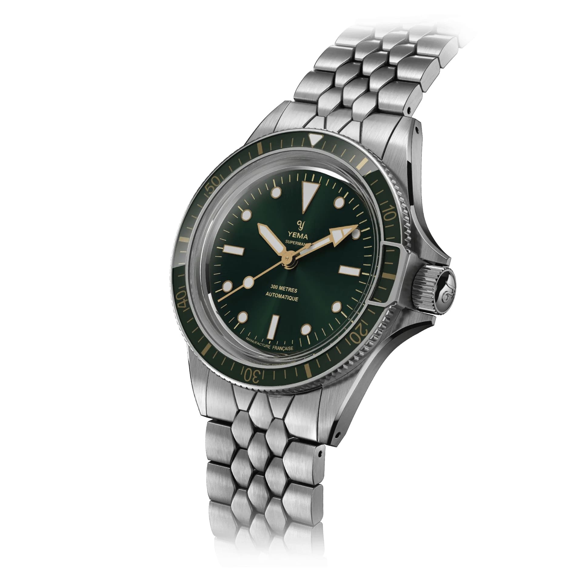 Yema Montre Yema Superman Gilt CMM.10 automatique cadran vert bracelet acier 39 mm