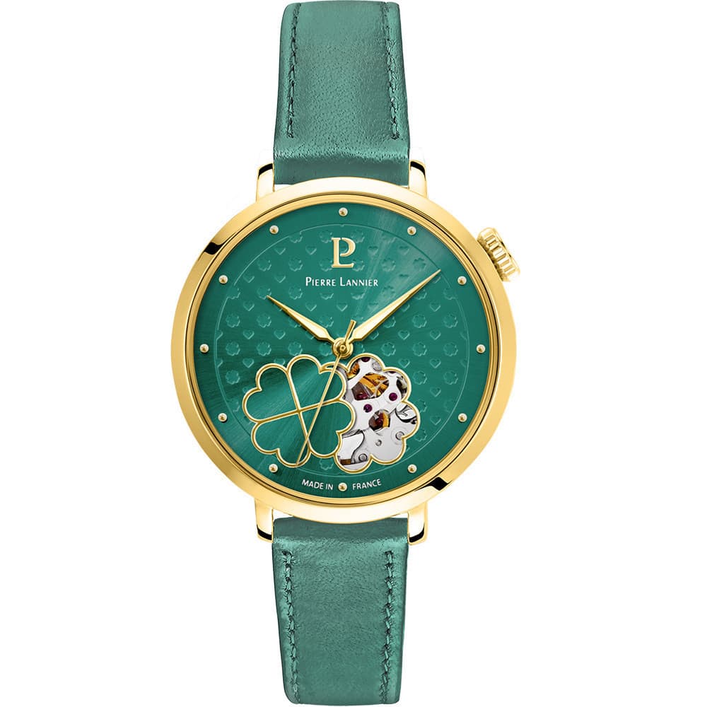 Pierre Lannier Montre Automatique Pierre Lannier Collection Esperance en Cuir Vert