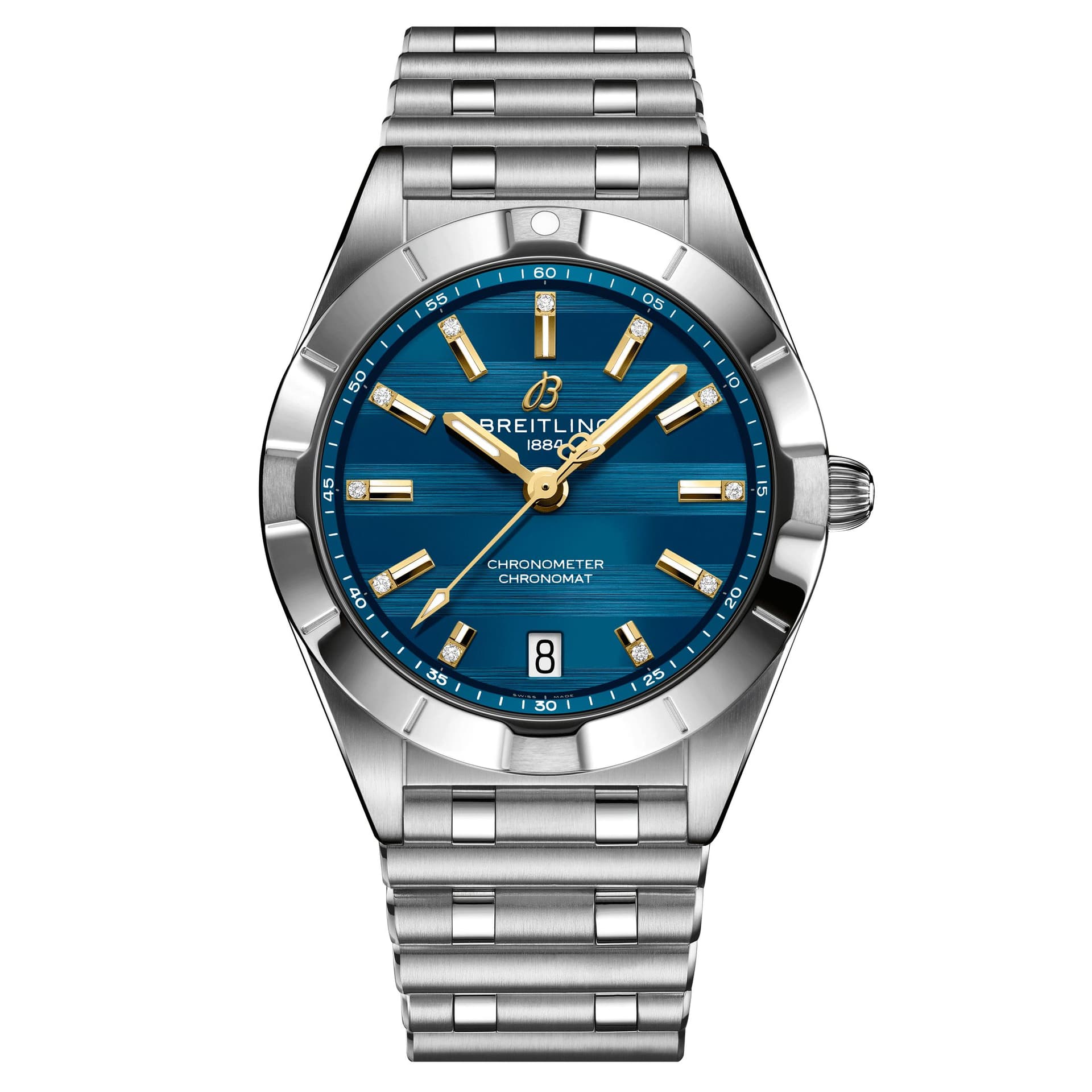 Breitling Montre Breitling Chronomat Six Nations Italie quartz cadran bleu bracelet acier 32 mm