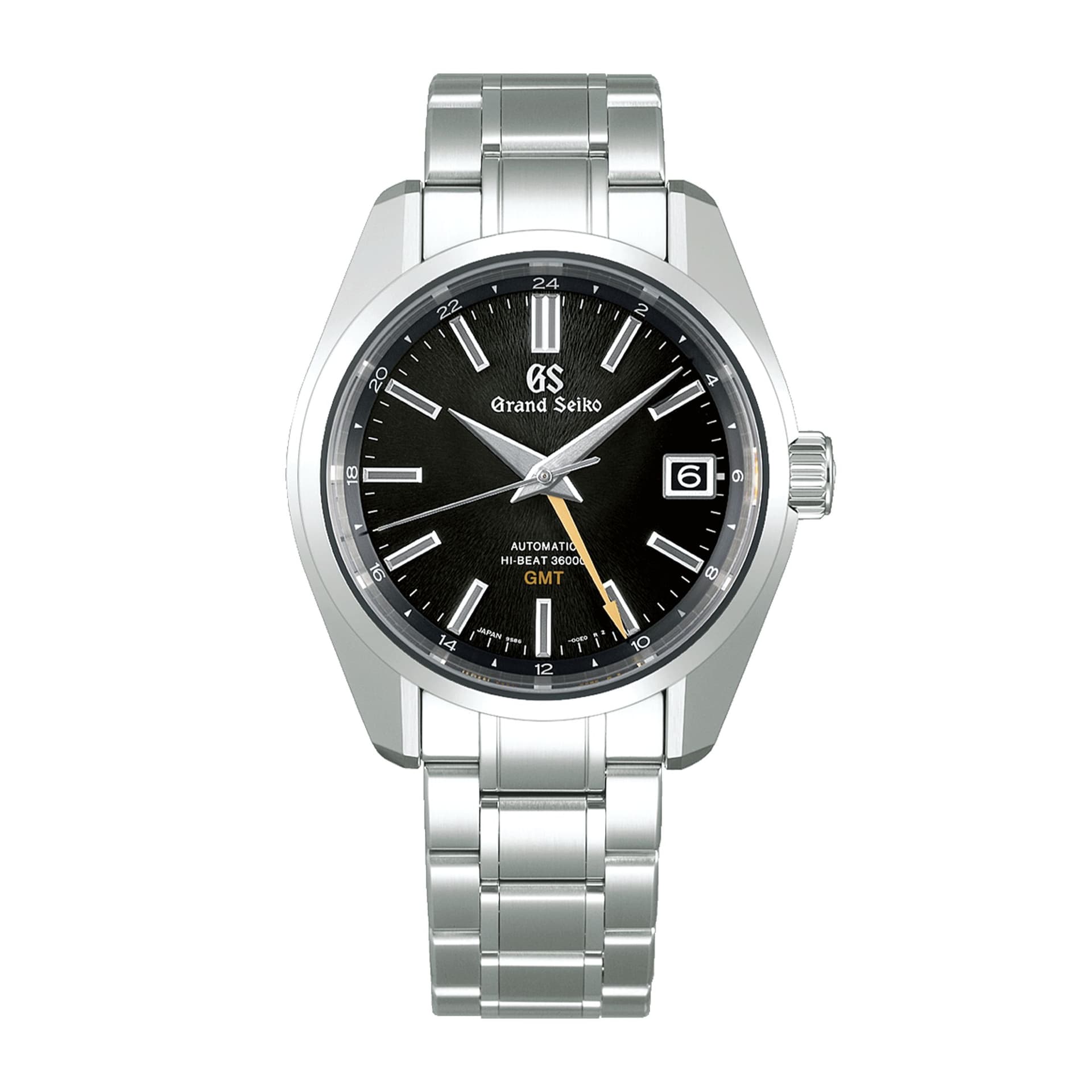 Grand Seiko Montre Grand Seiko Heritage 44GS Hi-Beat 36000 GMT Ever-Brillant Steel "Mt Iwate" cadran noir bracelet acier 40 mm