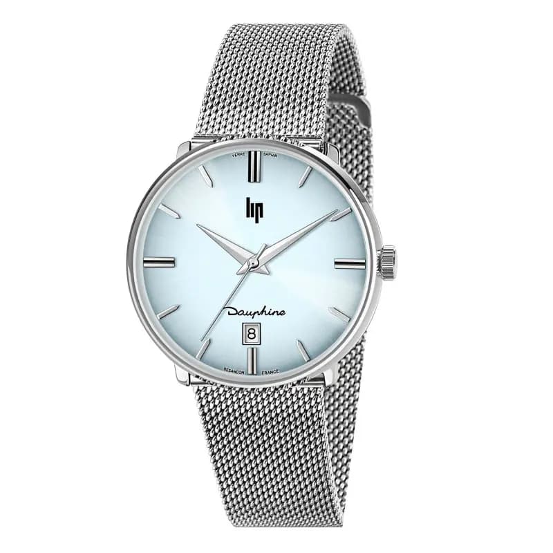 Lip Montre Lip Dauphine 38 Acier Cadran Bleu Bracelet Metal