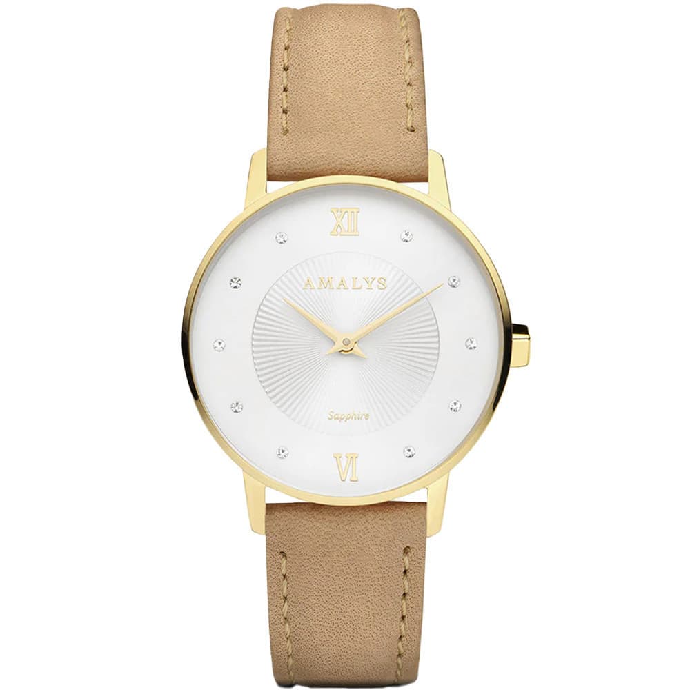 Amalys Montre Amalys Collection Baker en Cuir Beige