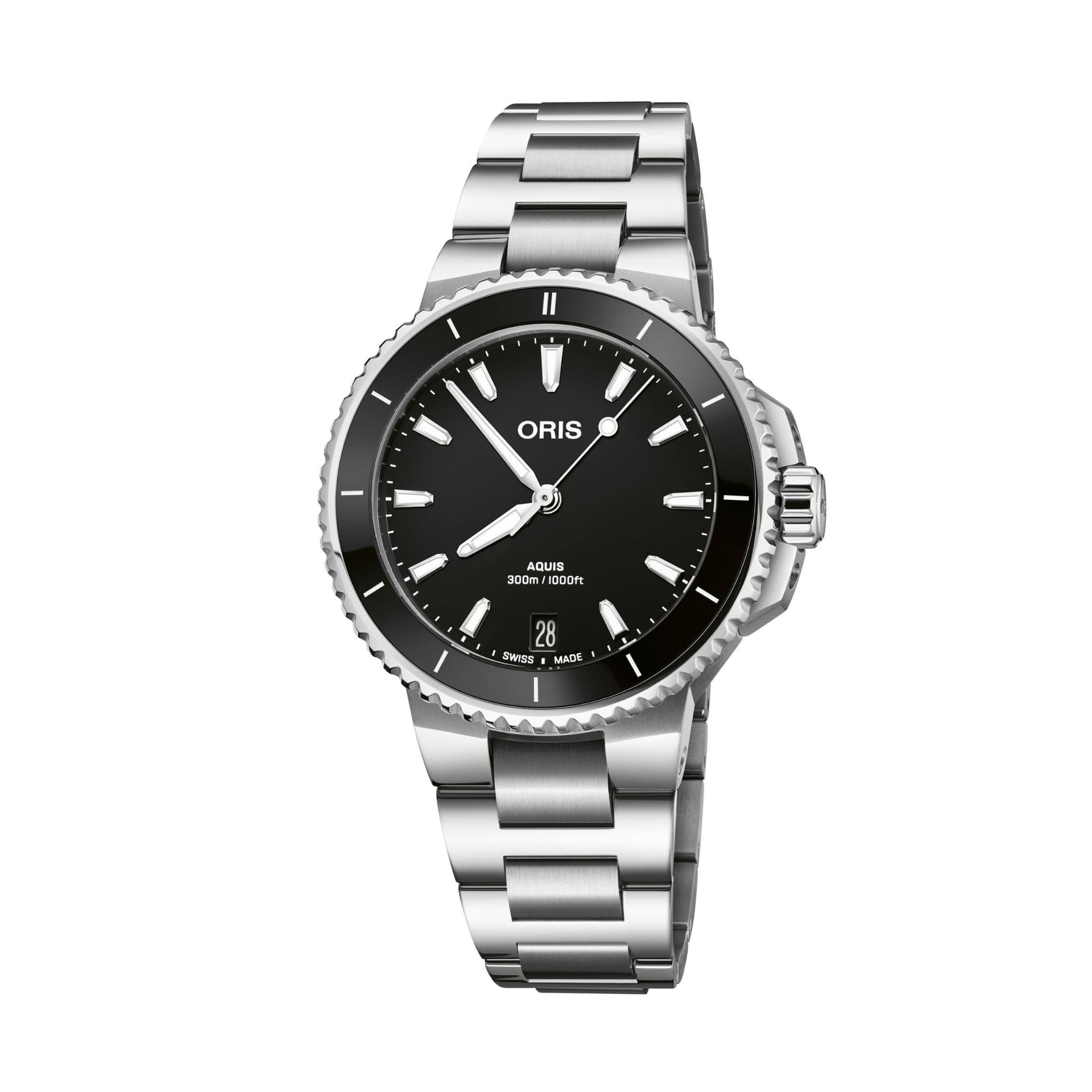 Oris Montre Oris Plongée Aquis Date Calibre 733 automatique cadran noir bracelet acier 36,5 mm