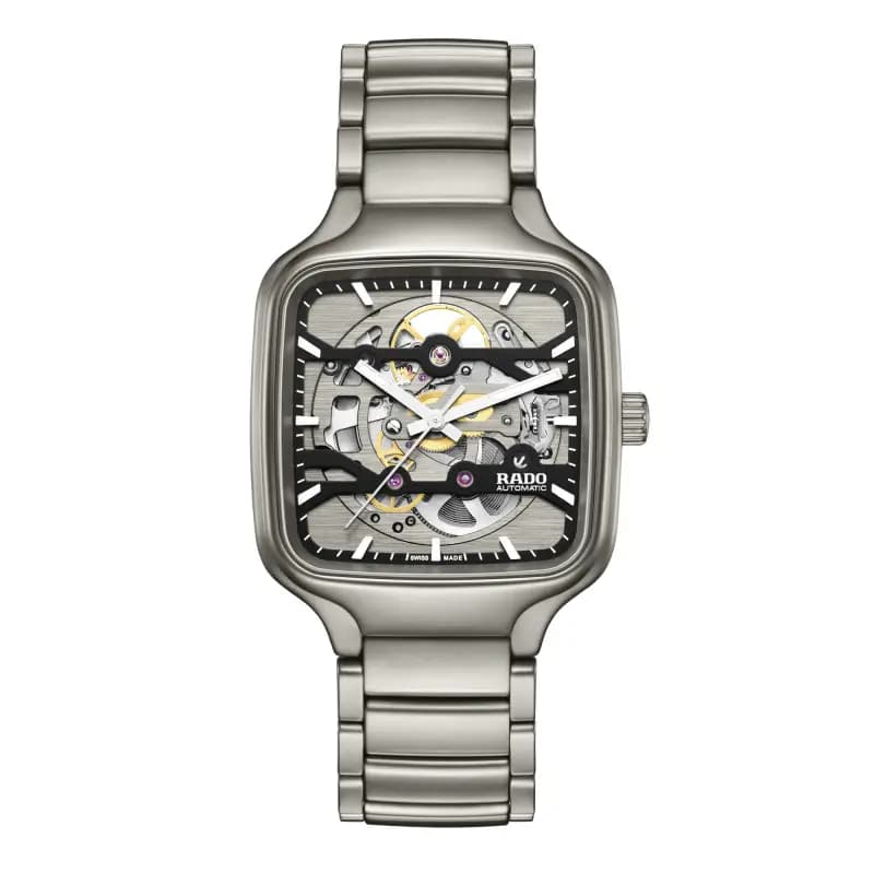 Rado Montre Rado True Square Automatic Skeleton Gris Bracelet Céramique