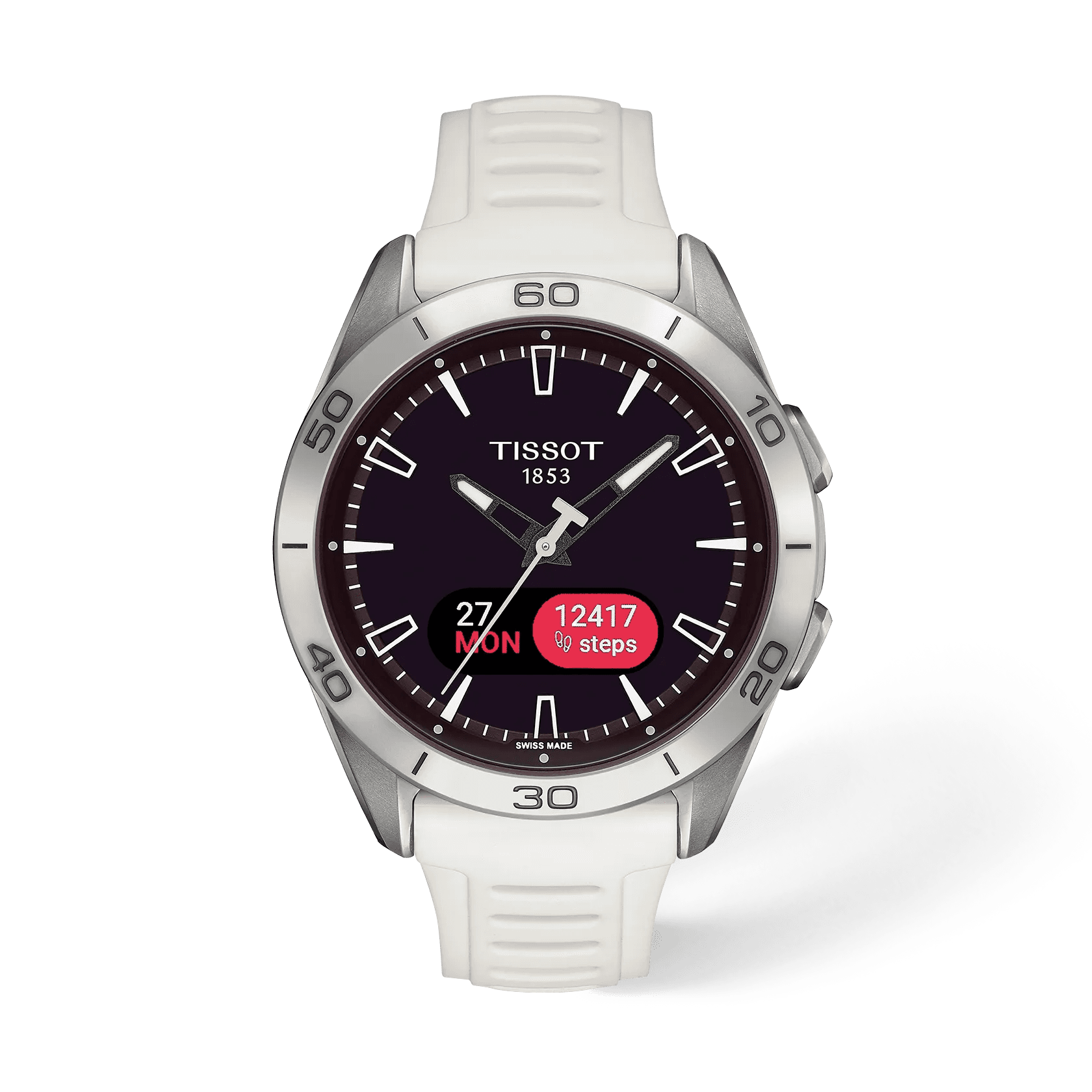 Tissot Montre Tissot T-Touch Connect Sport Solar Titane bracelet silicone blanc 43 mm