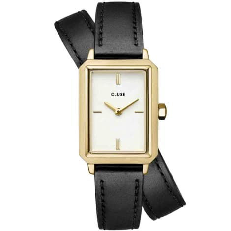 Cluse Fluette Watch Double Leather Black, Gold Colour