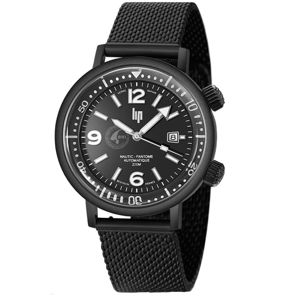 Lip Montre Automatique Lip Collection Nautic Fantome en Acier et PVD Noir