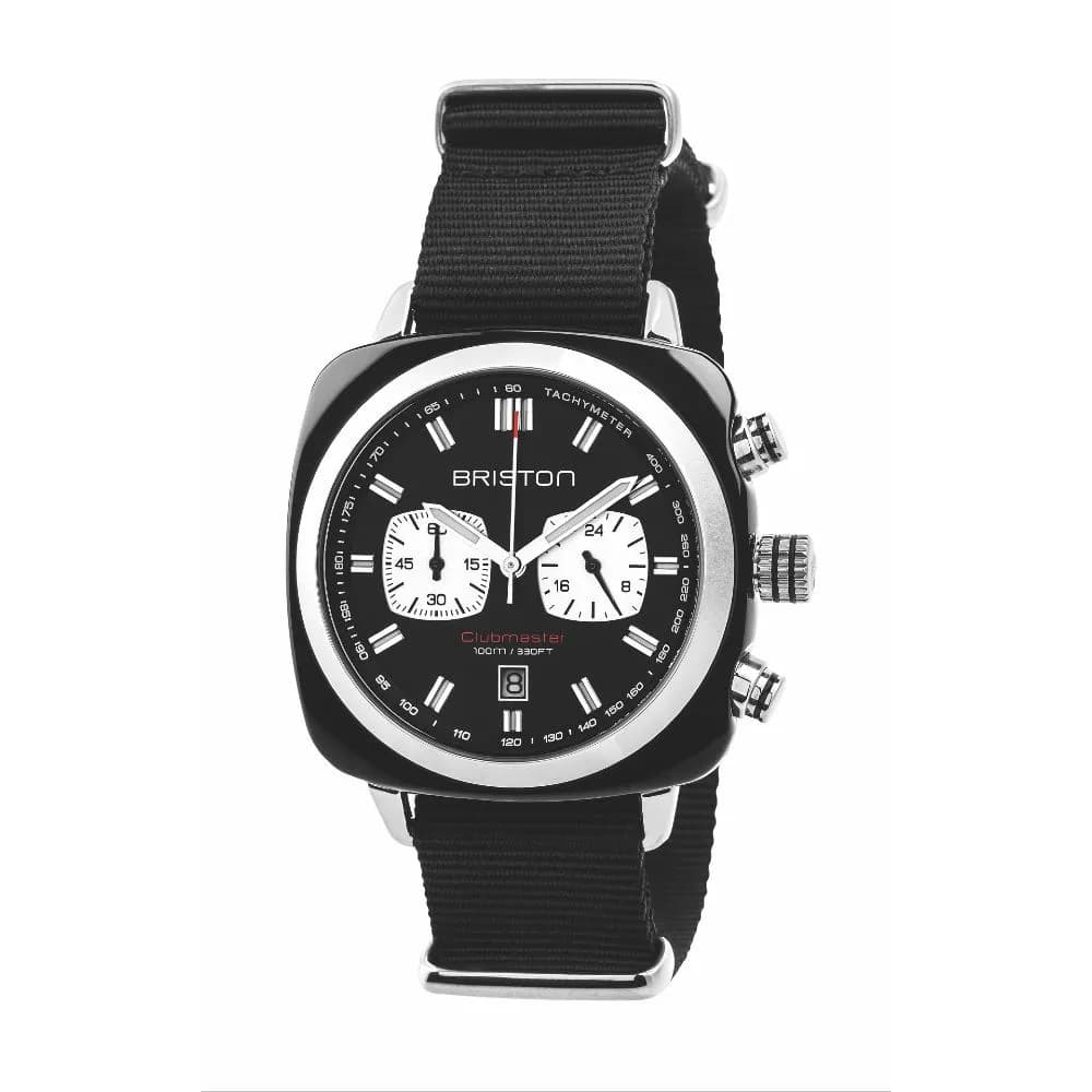 Briston Montre Briston Clubmaster Sport Acétate Bracelet Nato Noir