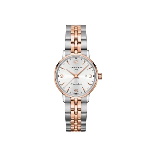 Certina Montre Certina DS Caimano Lady Quartz Cadran Argent PVD Rose