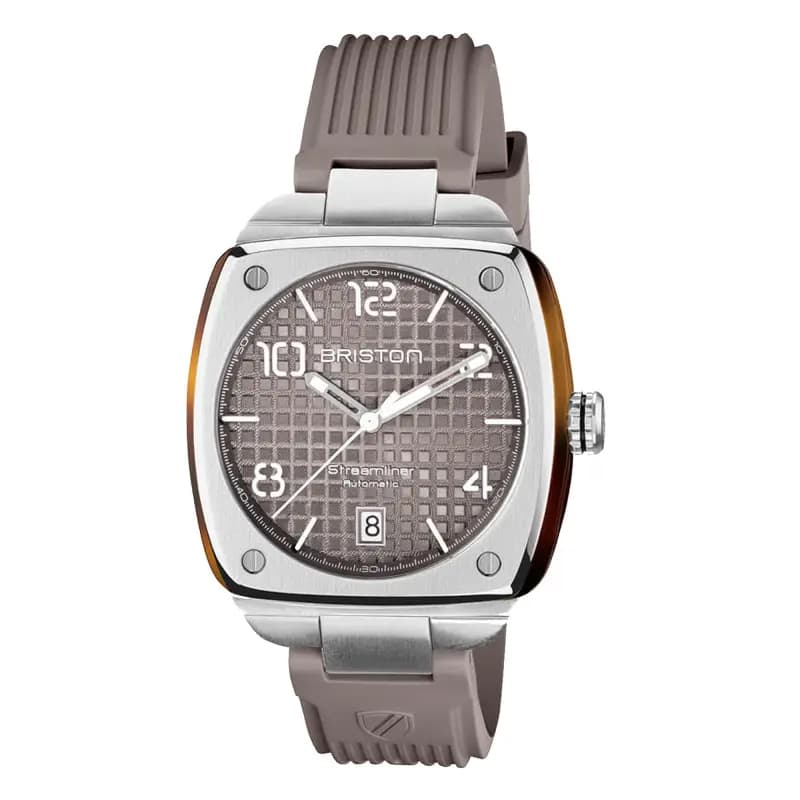 Briston Montre Streamliner Urban Auto Acier et Acetate Taupe