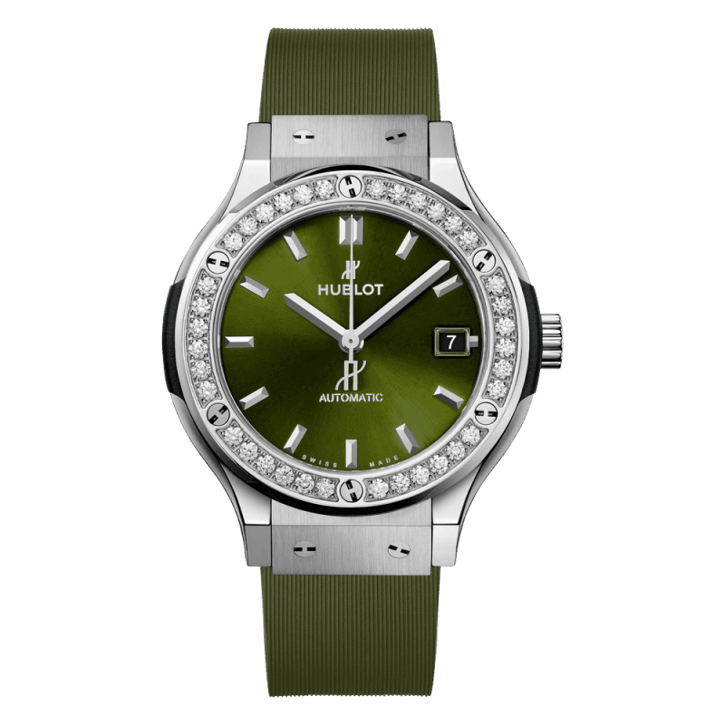 Hublot Hublot Classic Fusion Titanium Green Diamonds 38MM