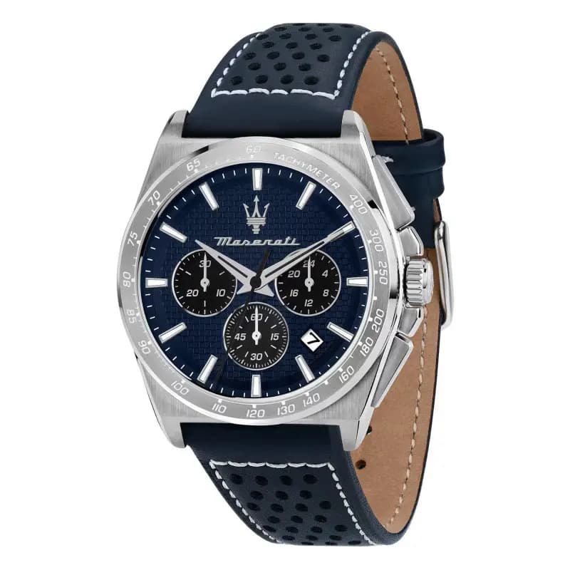 Maserati Montre Homme Maserati Cuir véritable Bleu R8871652001