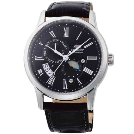 Orient Montre Orient Classic Sun & Moon Automatique Cadran Bleu Bracelet Cuir - RA-AK0011D