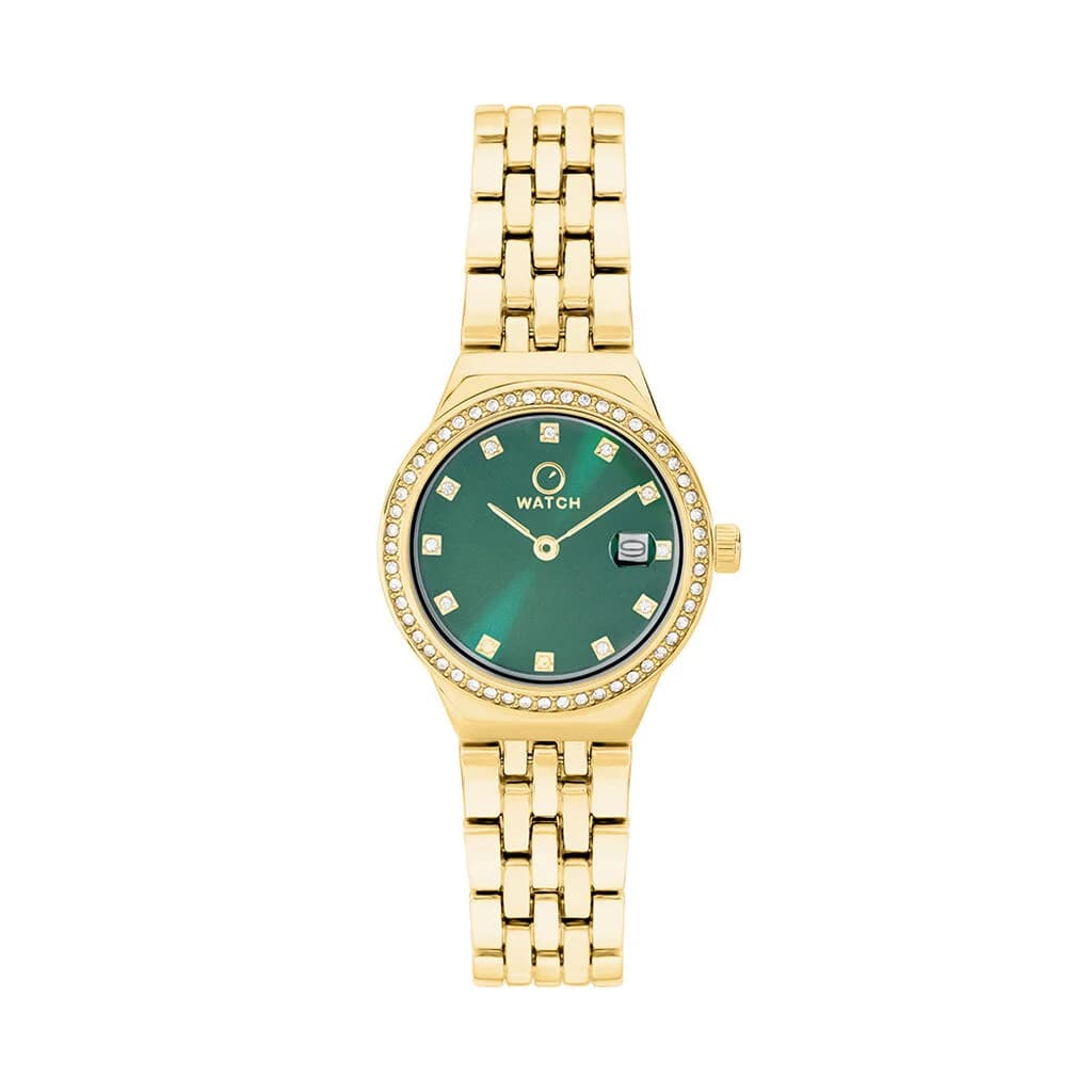 O WATCH Montre 0 O Watch Glittering Vert