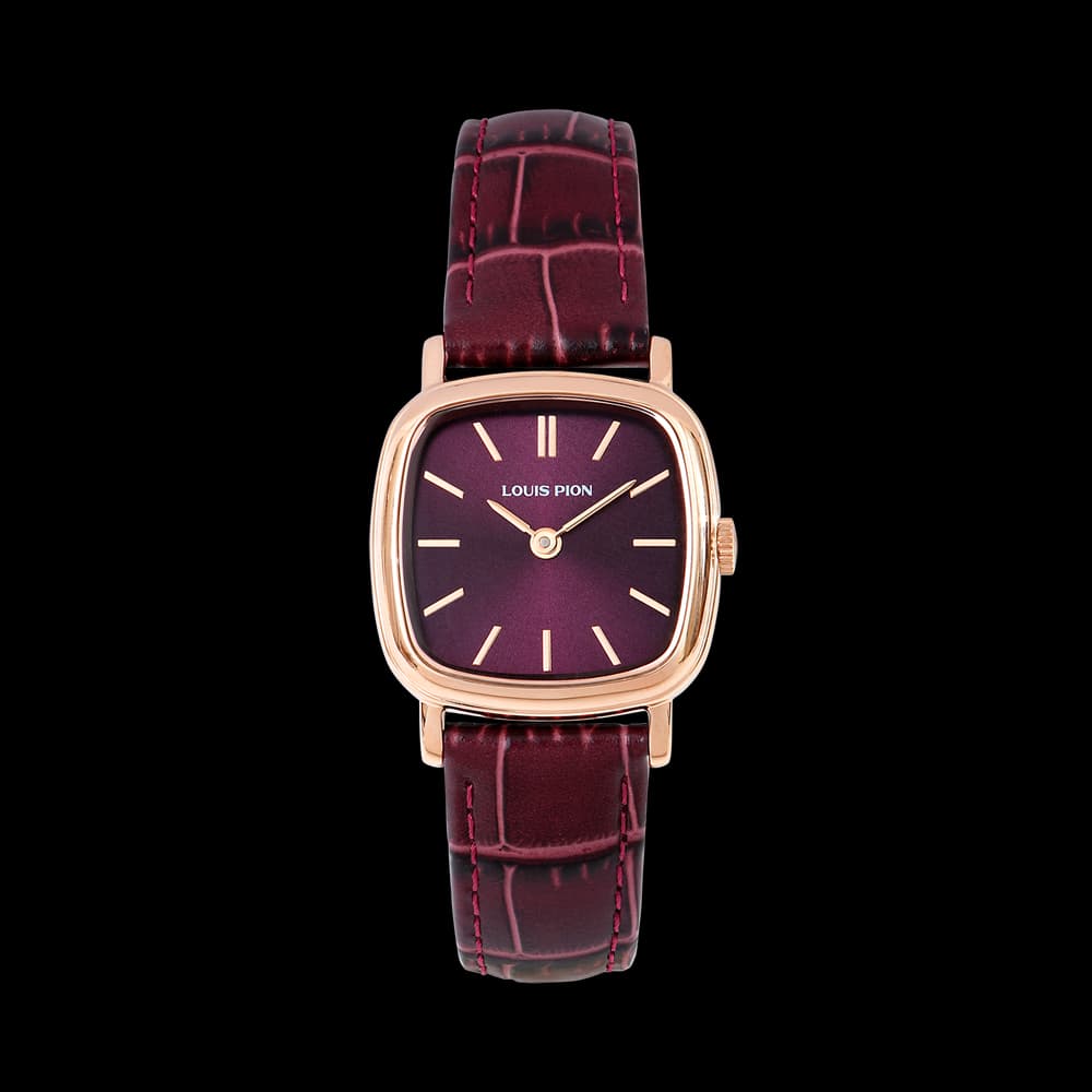 Louis Pion Montre quartz Femme Rose Bordeaux