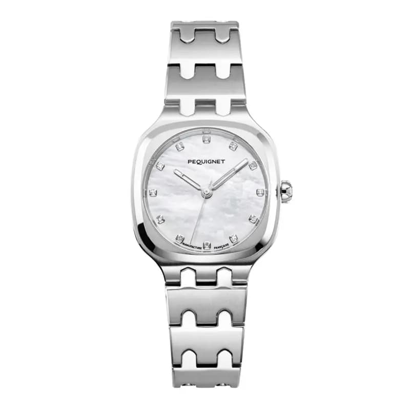 Pequignet Montre Concorde Nacre Index 12 Diamants Véritables 30mm 9042503