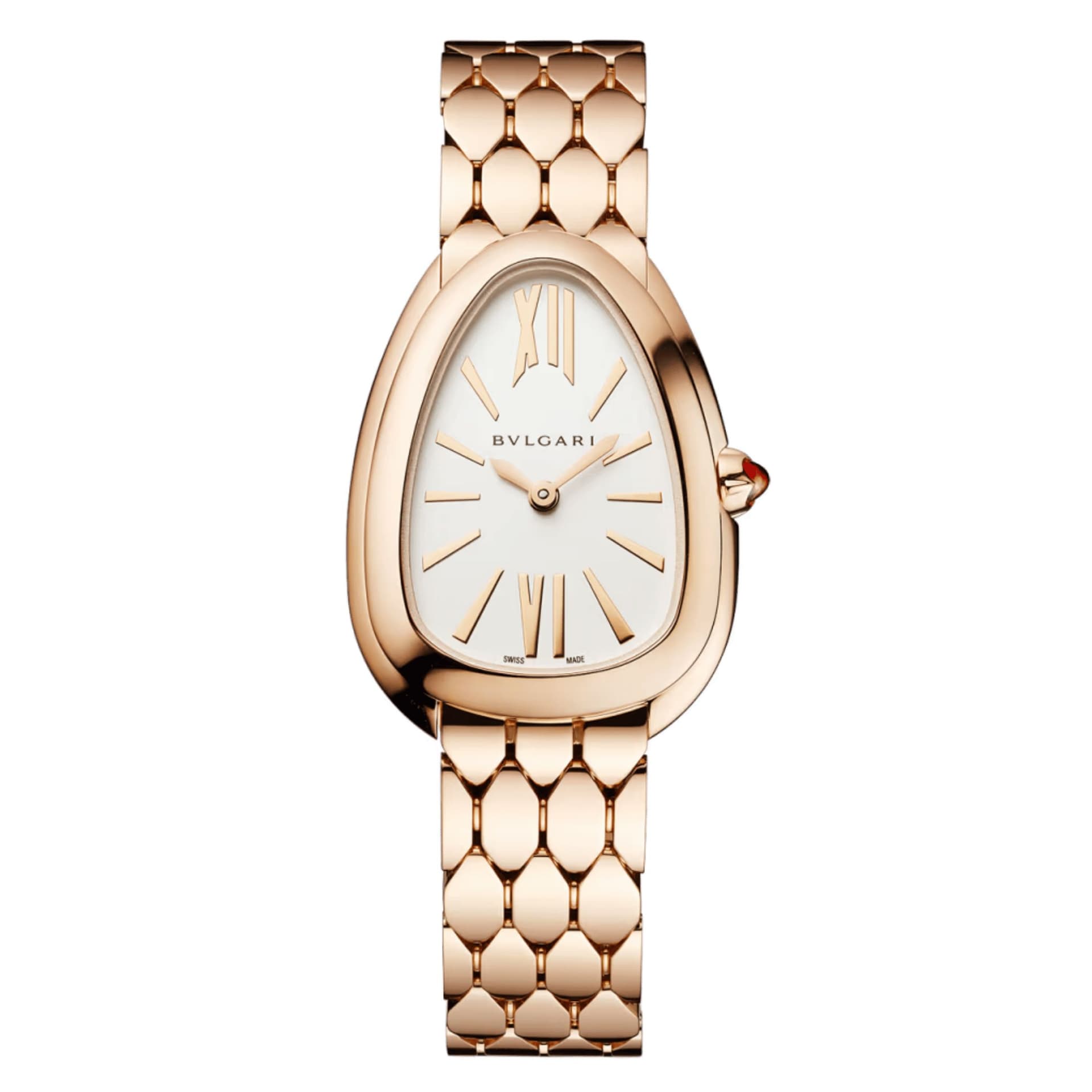 Bulgari Montre Bulgari Serpenti Seduttori quartz cadran blanc bracelet acier 33 mm