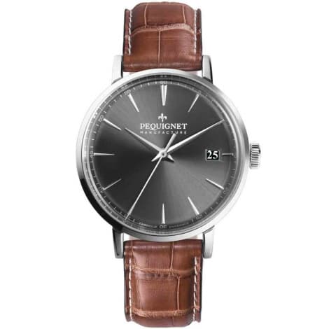 Pequignet Montre Pequignet Manufacture Attitude Automatique Cadran Gris Foncé - 9060343-AM