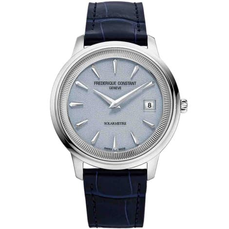 Frédérique Constant Montre Frédérique Constant Classics Moneta Solarmetre Quartz Solaire Cadran Bleu Bracelet Cuir - FC-120LB3S6