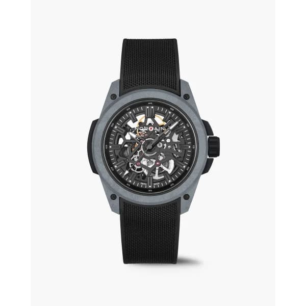 NORQAIN Montre Norqain Wild One 42mm Skeleton Grey Bracelet Caoutchouc Noir
