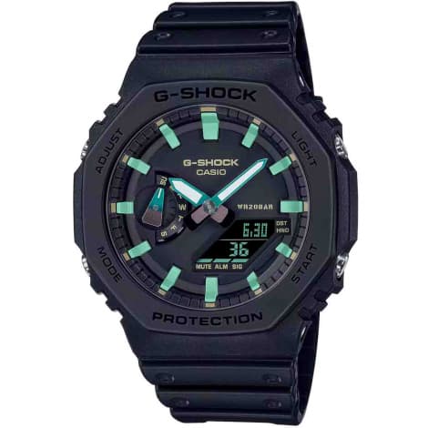Casio Montre GShock Classic - Série GA-2100 - Noir & Turquoise 48.5 x 45.4 mm- GA-2100RC-1A