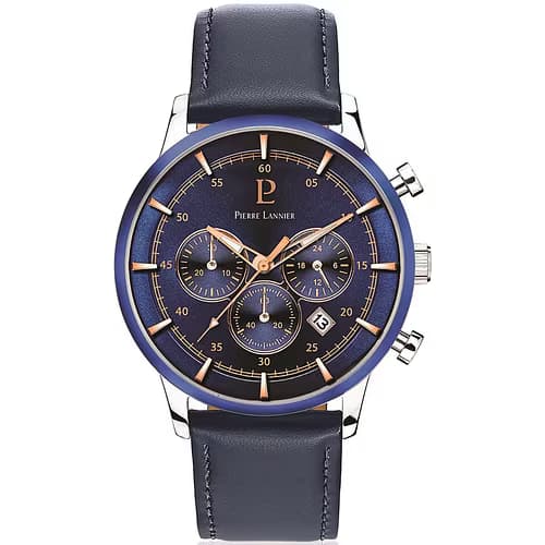 Pierre Lannier Montre Analogique Homme Pierre Lannier Cuir Bleu 224G166 - Cleor