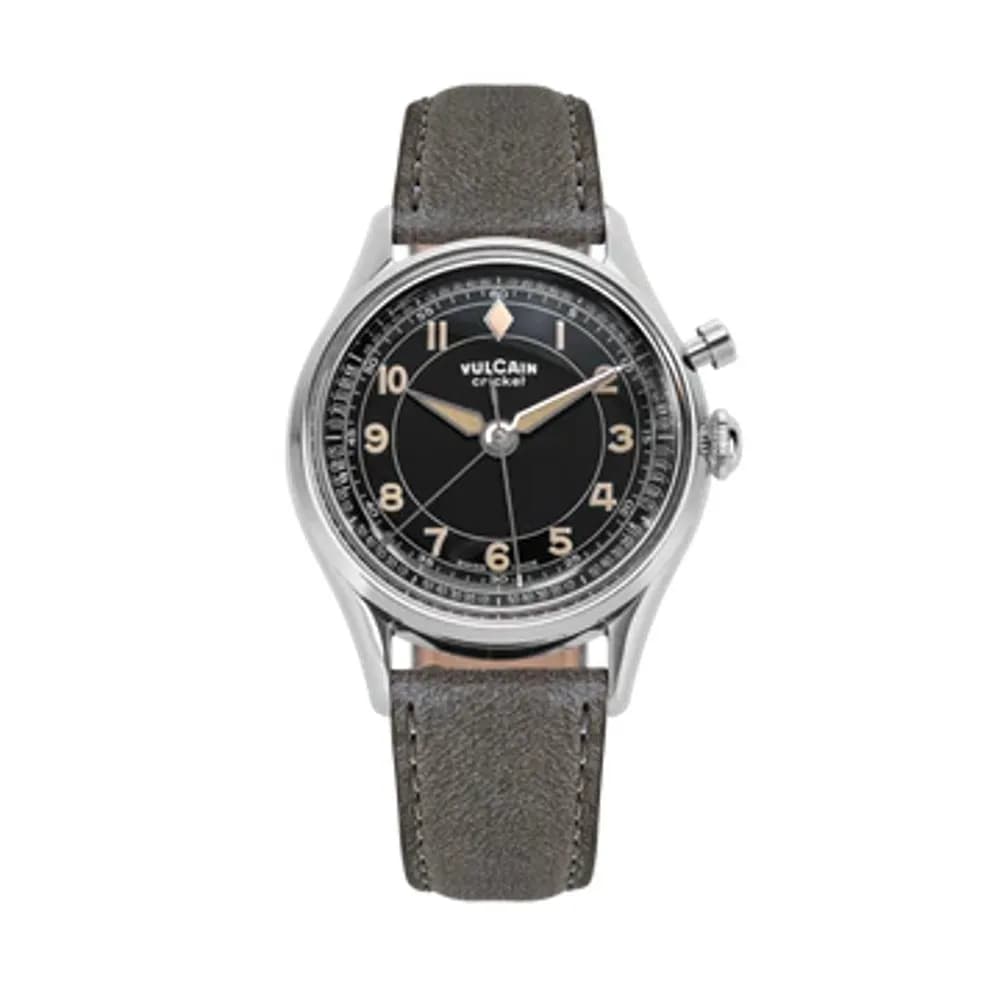 Vulcain Cricket Classique 36MM Black & Khaki Numbers