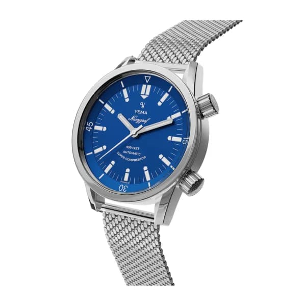 Yema Montre Yema Navygraf Super Compressor Cadran Bleu Bracelet Acier