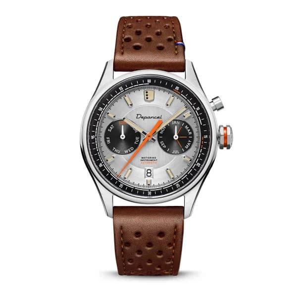 Depancel Montre Depancel Autosport Cadran Silver Bracelet Racing Marron
