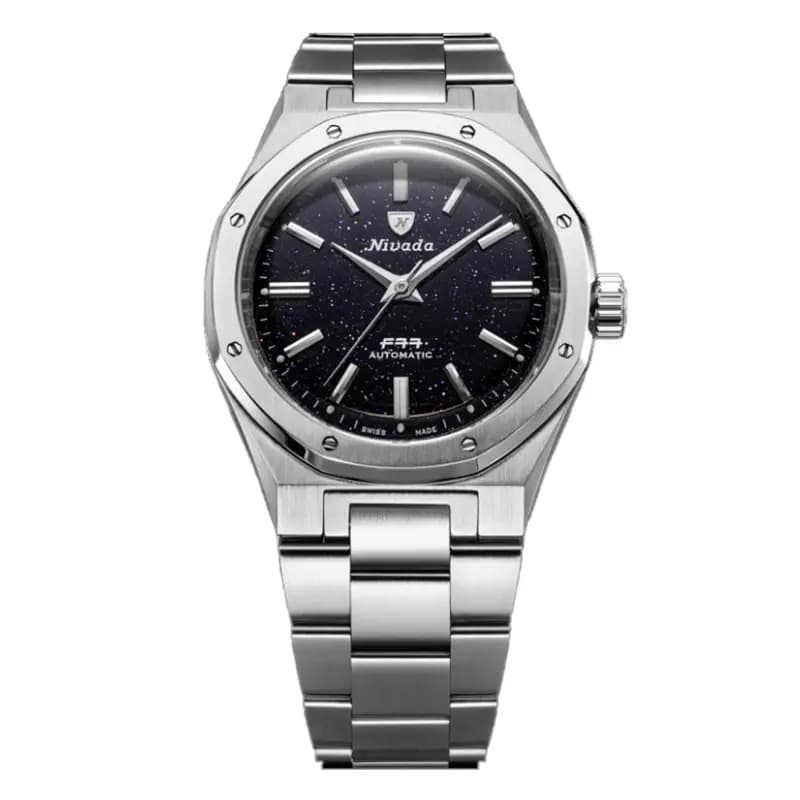 Nivada Grenchen Montre F77 MKII SST Dark Blue Aventurine