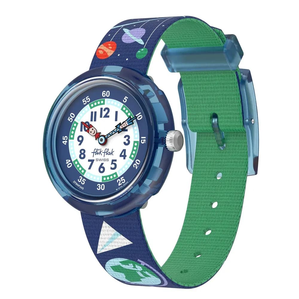 Flik Flak Montre Enfant Classroom creations Bleu, Blanc